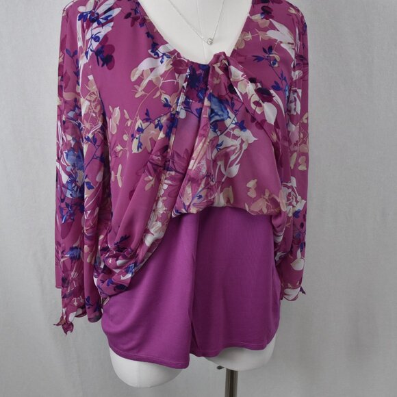 JM Collection Blouse Size Large - Picture 6 of 8
